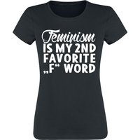 Sprüche T-Shirt - Feminism Is My 2nd Favorite F Word - S bis 3XL - für Damen - Größe XXL - schwarz von Sprüche