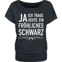 Sprüche T-Shirt - Fröhliches schwarz - XS bis 4XL - für Damen - Größe 4XL - schwarz von Sprüche