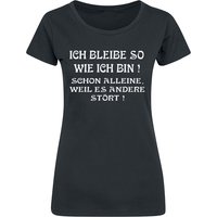 Sprüche T-Shirt - Ich bleibe so wie ich bin - L bis 5XL - für Damen - Größe 5XL - schwarz von Sprüche