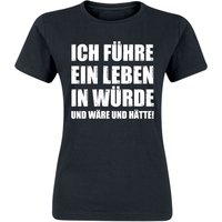 Sprüche T-Shirt - Ich führe ein Leben in würde... - S bis XXL - für Damen - Größe L - schwarz von Sprüche