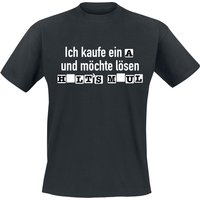 Sprüche T-Shirt - Ich kaufe ein A und möchte lösen - S bis 4XL - für Männer - Größe 3XL - schwarz von Sprüche