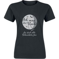Sprüche T-Shirt - Ich mag die Nacht - L bis XXL - für Damen - Größe L - schwarz von Sprüche
