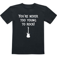 Sprüche T-Shirt - Kids - You're Never Too Young To Rock! - 128 bis 164 - für Mädchen & Jungen - Größe 164 - schwarz von Sprüche