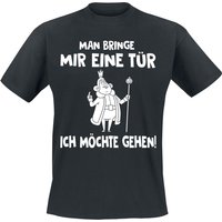 Sprüche T-Shirt - Man bringe mir eine Tür - Ich möchte gehen! - M bis XXL - für Männer - Größe XXL - schwarz von Sprüche