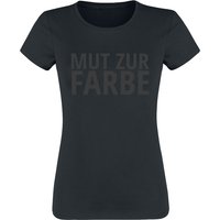 Sprüche T-Shirt - Mut zur Farbe - S bis 3XL - für Damen - Größe XXL - schwarz von Sprüche