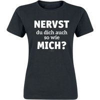 Sprüche T-Shirt - Nervst du dich auch so wie mich? - S bis XXL - für Damen - Größe XL - schwarz von Sprüche