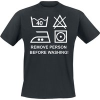 Sprüche T-Shirt - Remove Person Before Washing! - M bis 4XL - für Männer - Größe XL - schwarz von Sprüche