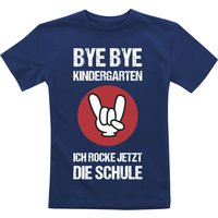 Sprüche T-Shirt für Kinder - Kids - Bye Bye Kindergarten - für Mädchen & Jungen - navy von Sprüche