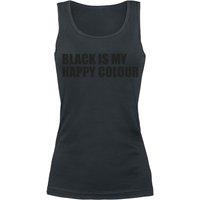 Sprüche Top - Black Is My Happy Colour - S bis XXL - für Damen - Größe L - schwarz von Sprüche