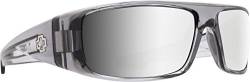 Spy Herren Logan Sonnenbrille, Clear Smoke-Happy Grey Green W/Silver Mirror, 61 von Spy