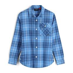 Spyder Damen Fab Flanell L/S Top Hemd mit Button-Down-Kragen, Blau kariert, Klein von Spyder