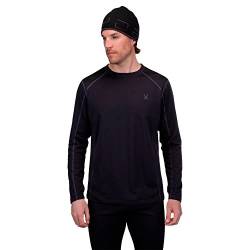 Spyder Herren Baselayer Crew Top Oberteil, Schwarz, L von Spyder