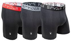 Spyder Performance Mesh Herren-Boxershorts, Sportunterwäsche, 3er-Pack (X-Large, Schwarz/Schwarz/Schwarz) von Spyder