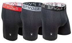 Spyder Performance Mesh Herren Boxershorts, Sportunterwäsche, 3er-Pack für Herren (groß, schwarz/schwarz/schwarz) von Spyder