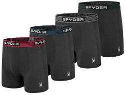 Spyder Performance Mesh Herren-Boxershorts, Sportunterwäsche für Männer (Größe M, Schwarz/Schwarz/Schwarz/Schwarz) von Spyder