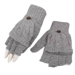 Spydge Winter Warme Strickhandschuhe Damen Handschuhe Fingerlos Warme Handschuhe mit Umklappbare Fingerkuppen in Gemeinsamen Größe für Damen Mädchen von Spydge