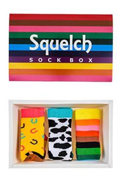 Squelch Kindersocken-Boxen für Gummistiefel – bunte Socken, Gummistiefel und Regensocken Gr. S, New Box 2 (Alter 1–2) von Squelch