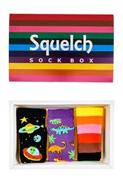 Squelch Kindersocken-Boxen für Gummistiefel – bunte Socken, Gummistiefel und Regensocken Gr. S, New Box 5 (Alter 3-6) von Squelch