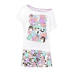 Squishmallows Damen-Schlafanzug, schulterfrei, Pyjama-Set, weiß, 16-18 von Squishmallows