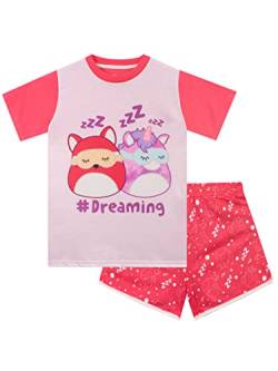 Squishmallows Pyjamas Mädchen kurzes Pyjama Set Rosa 116 von Squishmallows