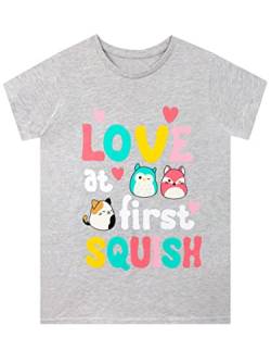 Squishmallows T-Shirt Mädchen Kurzarm Squish Tee für Kinder Grau 134 von Squishmallows