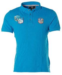 St. Moritz Herren Kurzarm Shirt Poloshirt Polokragen Pikee Engadin Ski Malibu Blue L von St. Moritz