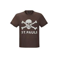 St. Pauli - Totenkopf Kinder T-Shirt braun. Größe: 104 von St. Pauli