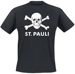 FC St. Pauli Totenkopf Männer T-Shirt schwarz L 100% Baumwolle Fan-Merch, Fußball, Totenköpfe von St.Pauli