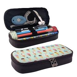 StOlmx Eistüten Bleistift Fall Große Kapazität Bleistift Beutel, Reißverschluss Stift Tasche Durable Leder Bleistift Fall, Schwarz , Einheitsgröße, Koffer von StOlmx