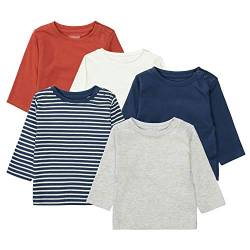 Staccato 5er Pack Baby Langarmshirt Jungen - Bio-Baumwolle, Organic Cotton, pflegeleicht, kuschelweich, bequem - Verschiedene Designs, Größen: 50/56 von Staccato