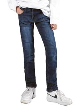Staccato Jungen Skinny Jeans Regular Fit - weitenverstellbarer Bund, bequem, modisch, elastisch - Farbe: Mid Blue Denim, Größen 92-176 (as3, Numeric, Numeric_104, Regular) von Staccato