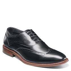 STACY ADAMS Herren MacArthur Wing Tip Oxford, Schwarz poliert, 48 EU Weit von Stacy Adams