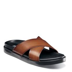 Stacy Adams Herren Montel Pantoletten mit Kreuzriemen Schiebe-Sandalen, Cognac, 44.5 EU von Stacy Adams