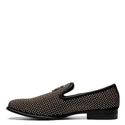 Stacy Adams Herren Swagger Slip-on mit Nieten Fahrer-Slipper, schwarz/goldfarben, 41 EU von Stacy Adams