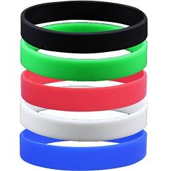 5pcs Silikon Armband Sortierte Farb Silikonarmbänder Flexible Gummi -Armband Casual Bangle Für Frauen Männer von Stakee