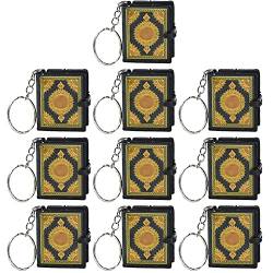 Stakee Muslim Koran Keychain 10pcs Mini Koran Buch Keyring Islamic Vintage Schlüsselbeutelbeutel -dekoration von Stakee