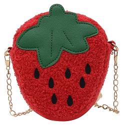 Stakee Plüsch Crossbody Bag Erdbeer -geformte Umhängetasche Kleine Messenger -tasche Tragbare Aufbewahrung Für Frauen Mädchen Kinder von Stakee