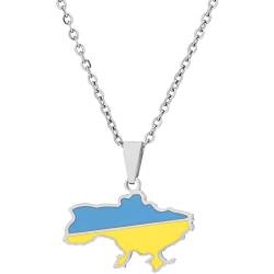 Stakee Ukraine Karte Anhänger Halskette Einzigartige Geometrische Halskette Hip Hop Halskette Ukrainische Schmuckgeschenk Für Frauen Männer Männer von Stakee