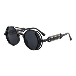 Steampunk Sonnenbrille Retro Gothic Sonnenbrille Frühlingsbein Sonnenbrille Runde Punk Sonnenbrille Für Männer Frauen von Stakee