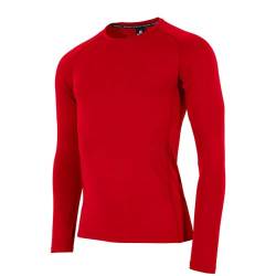 Stanno Thermoshirt Long Sleeve - Core Baselayer Langarmshirt - Kompressionsshirt - Enge Passform - Shirt mit Langen Ärmeln - Belüftend - Rot - Größe M von Stanno