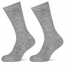 Ziegenwolle dicke Socken 3 Paar - Kelvin - Größe: 43/45, Farbe:Grau, gray von Stapp