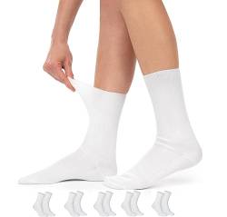 Arztsocken (5 Paar) Herrensocken I Damensocken I Pflegersocken I Krankenschwestersocken I Weiß I Baumwolle I kochfest bis 90° I 1:1 Rippe I Diabetikersocken 39-42 von Star Socks Germany