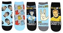 STAR TREK Spock Trek Yourself Before You Wreck Yourself Juniors/Damen Knöchelsocken, 5er-Pack, Mehrfarbig/Meereswellen (Ocean Tides), 36.5-43 EU von Star Trek