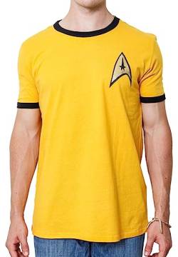 STAR TREK The Original Series Herren TOS Kostüm Uniform Herren Erwachsene T-Shirt, Gold, XX-Large von Star Trek