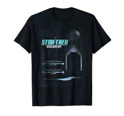 Star Trek Discovery Ship Schematic Blue Glow Premium T-Shirt T-Shirt von Star Trek