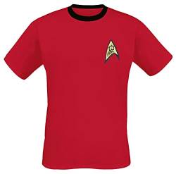 Star Trek Herren T-Shirt Uniforme, Rot (Rouge), S von Star Trek