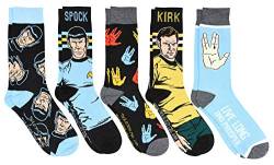 Star Trek Kirk and Spock Herren Socken Live Long and Prosper, 5 Paar, Mehrfarbig/Meereswellen (Ocean Tides), 37.5-46 EU von Star Trek