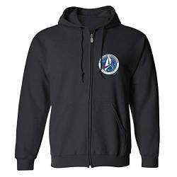 Star Trek: Discovery Starfleet Command Fleece-Kapuzen-Sweatshirt mit Reißverschluss - Schwarz - Large von Star Trek