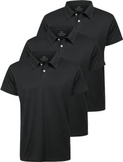 Star Vibe 3er Pack Polo Shirts männer polohemd atmungsaktive Herren Poloshirt Kurzarm funktions Poloshirt Herren Kurzarm Black/Black/Black S/M von Star Vibe