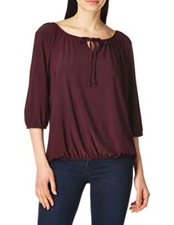 Star Vixen Damen 3/4 Sleeve Peasant Elastic-Hem Keyhole-Tie Top Hemd, Pflaume, X-Groß von Star Vixen